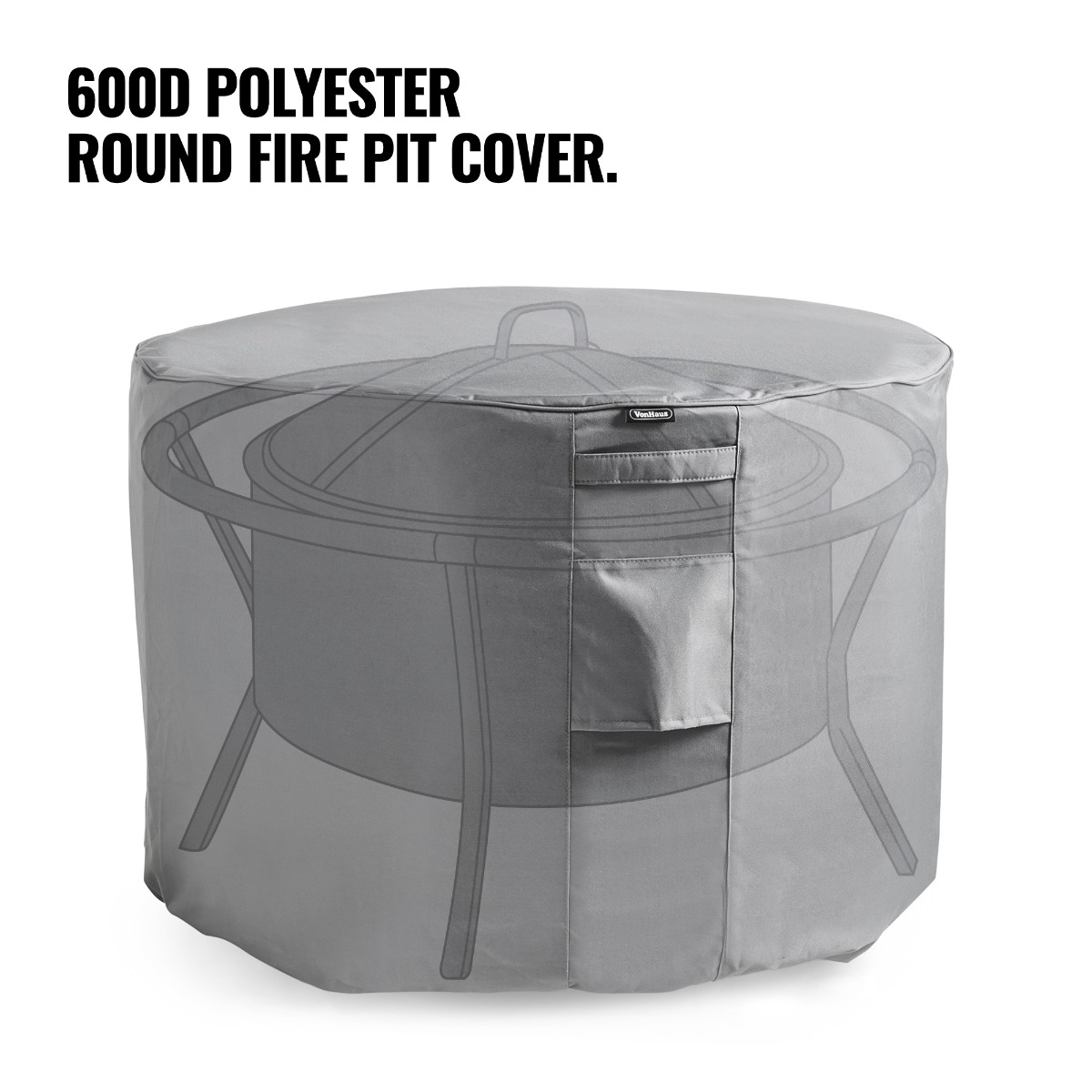 Round Fire Pit Cover (H) 60cm (W) 80cm