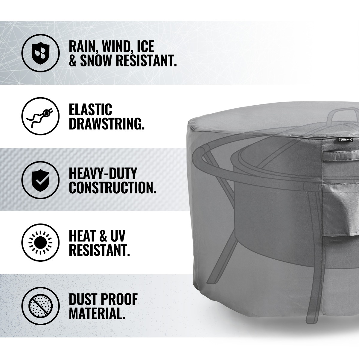 Round Fire Pit Cover (H) 60cm (W) 80cm