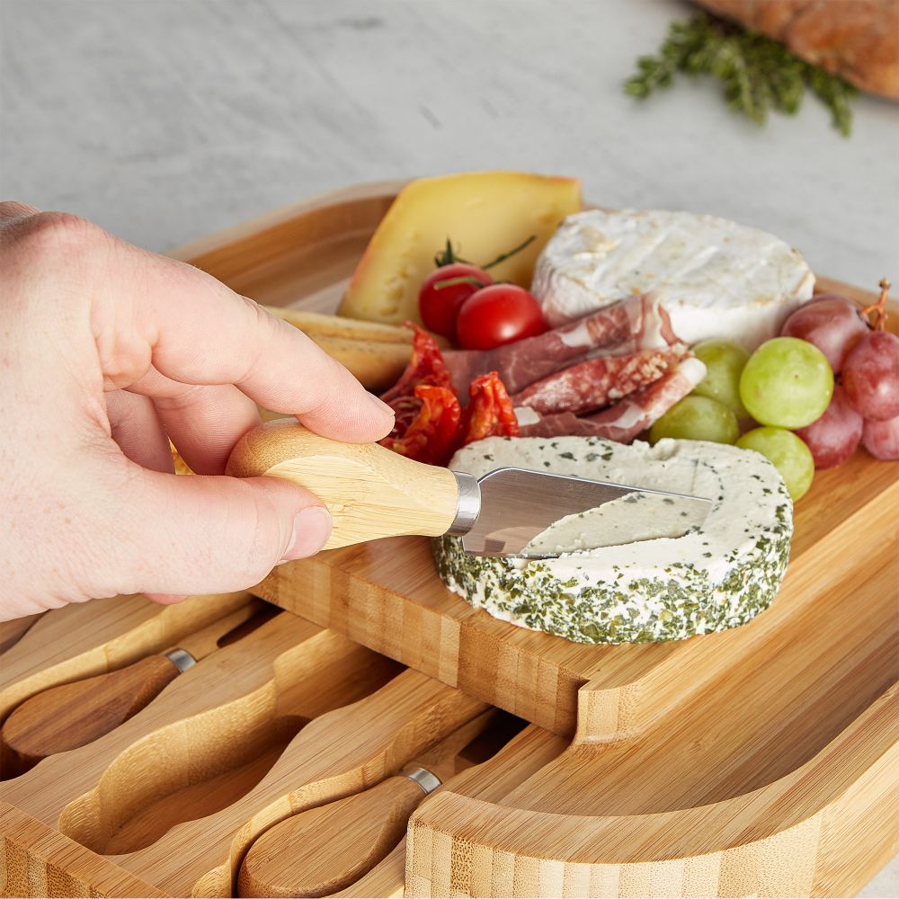 Bamboo Cheese Board with Knives