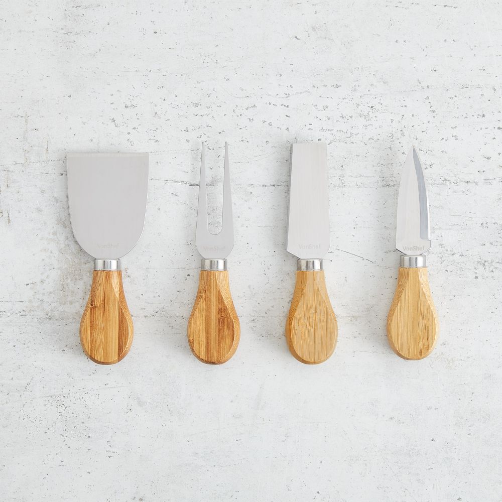 Bamboo Cheese Board with Knives