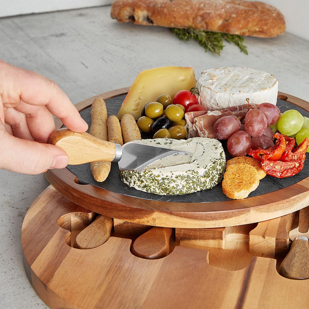 Round Cheese Board & Knife Set
