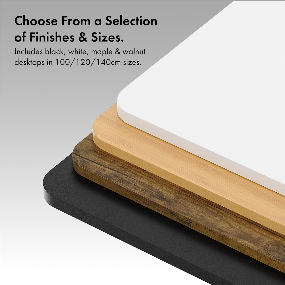 White Standing Desk with Maple Desktop 120x60cm and USB-C Charging Port