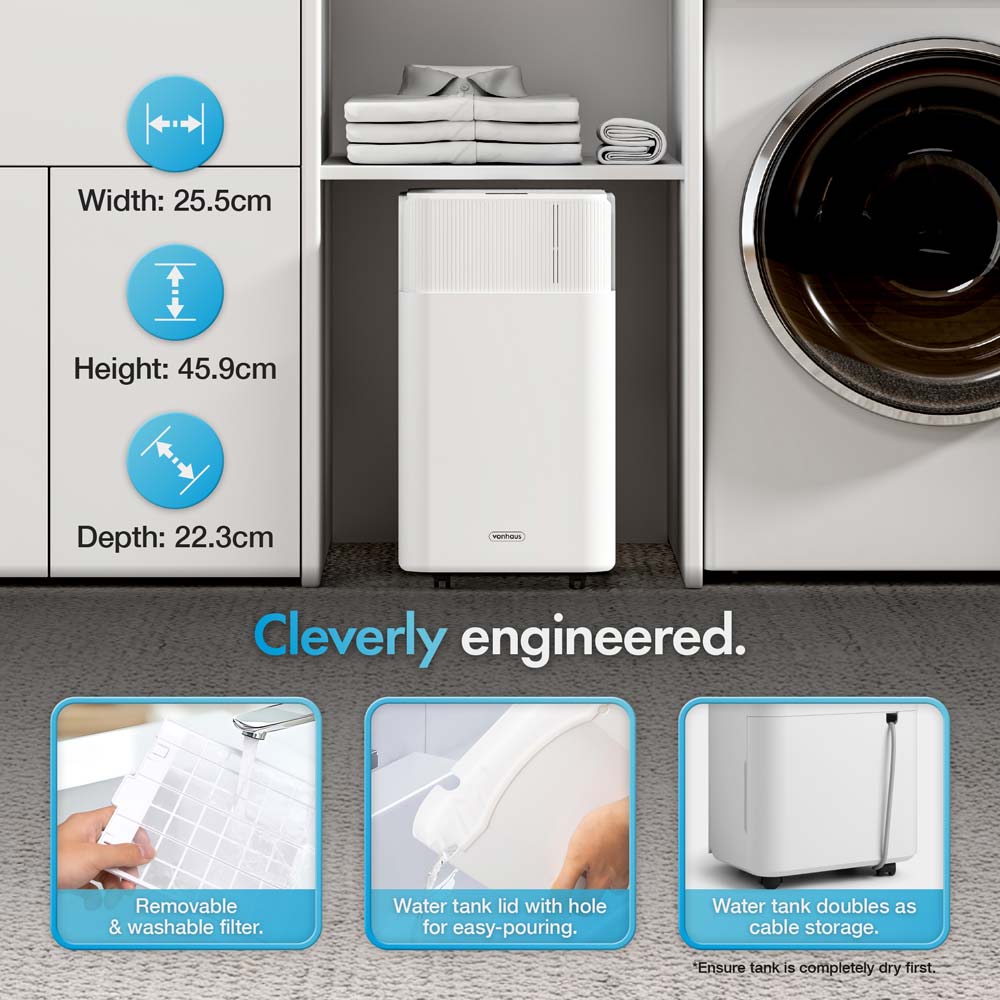 12L Low Energy Dehumidifier with Laundry Mode