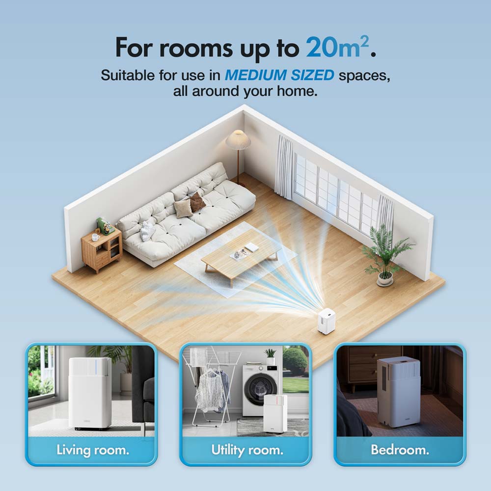 12L Low Energy Dehumidifier with Laundry Mode