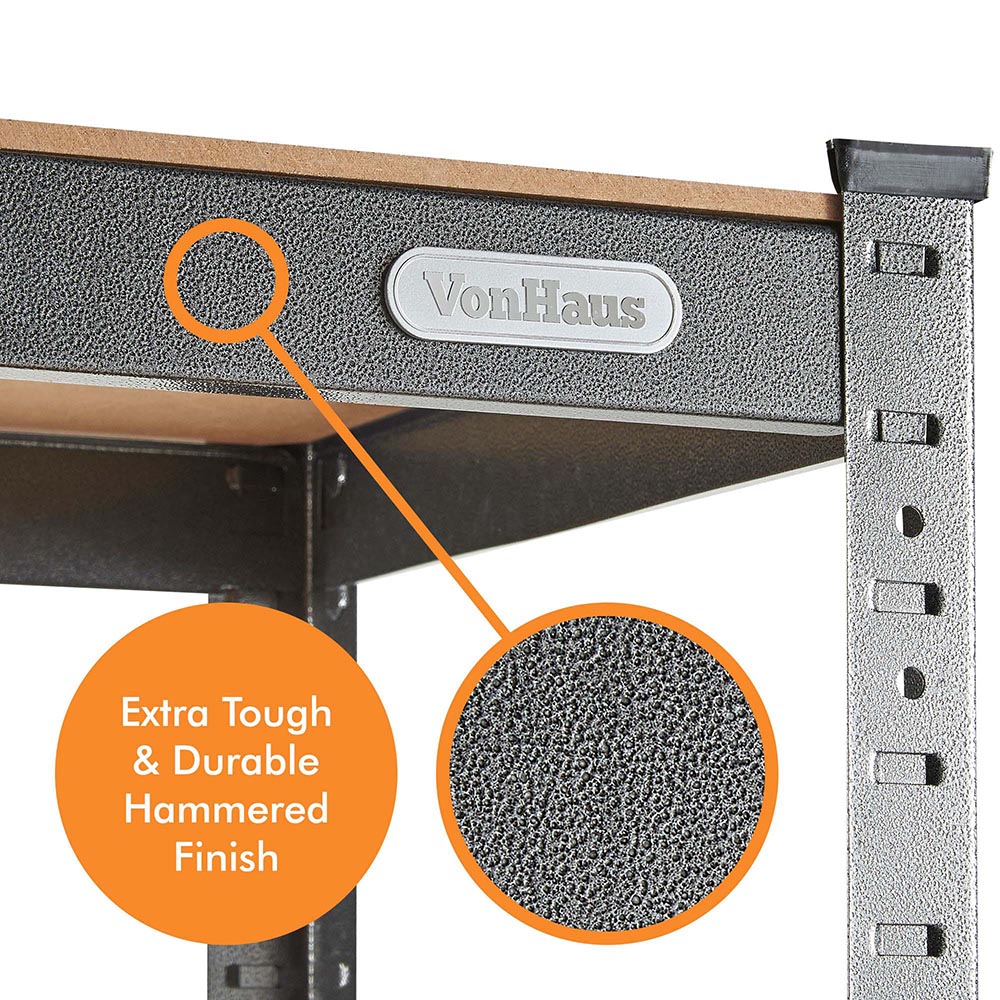 5-Tier Metal Corner Shelving Unit x3 –  Black (180 x 90 x 40cm)