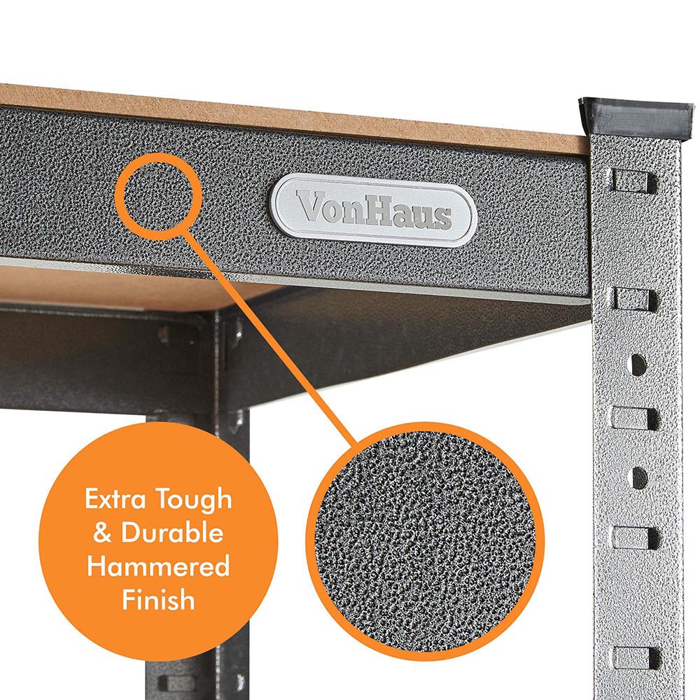 5-Tier Metal Shelving Unit x4 –  Black (180 x 90 x 40cm)