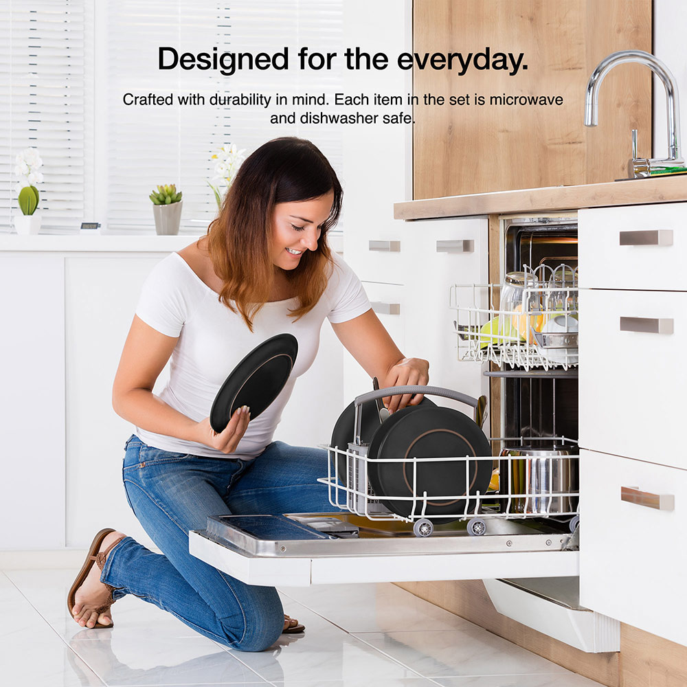 Matte Black Dinner Set – 16 Piece