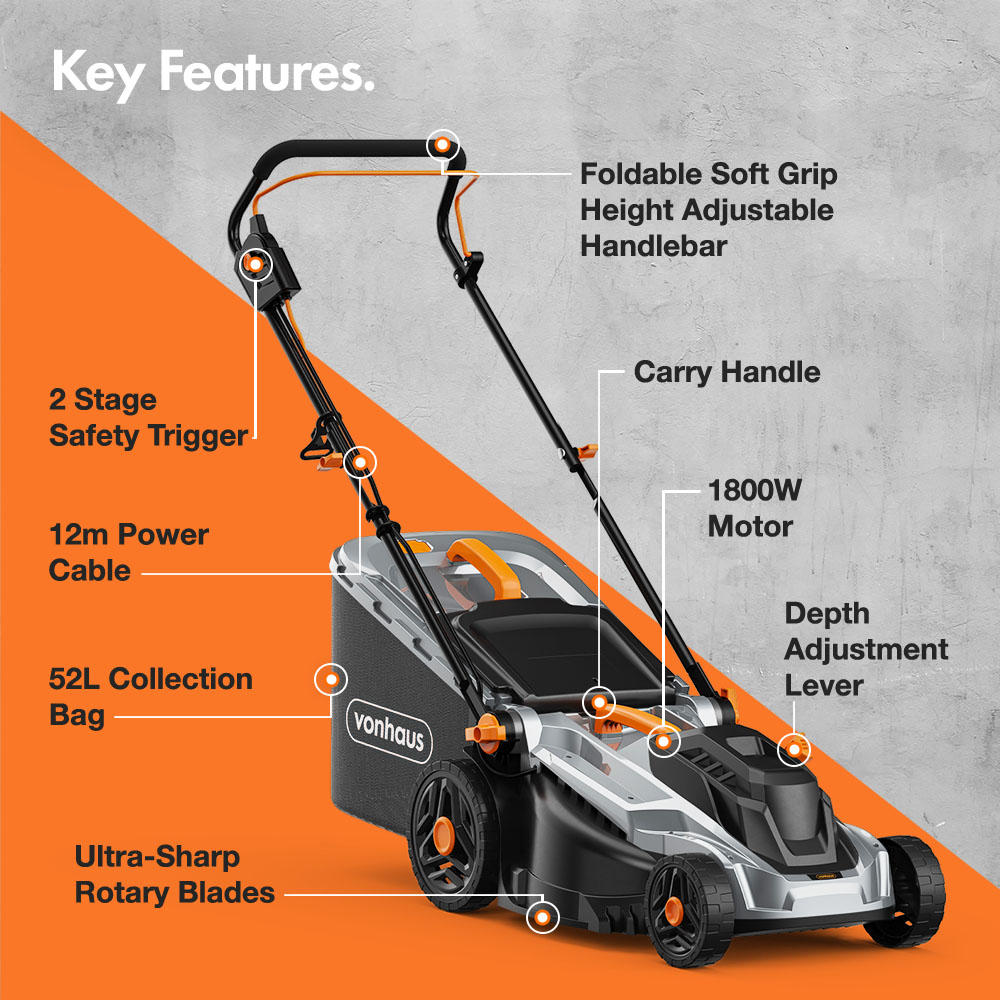 Electric Lawn Mower 1800W 