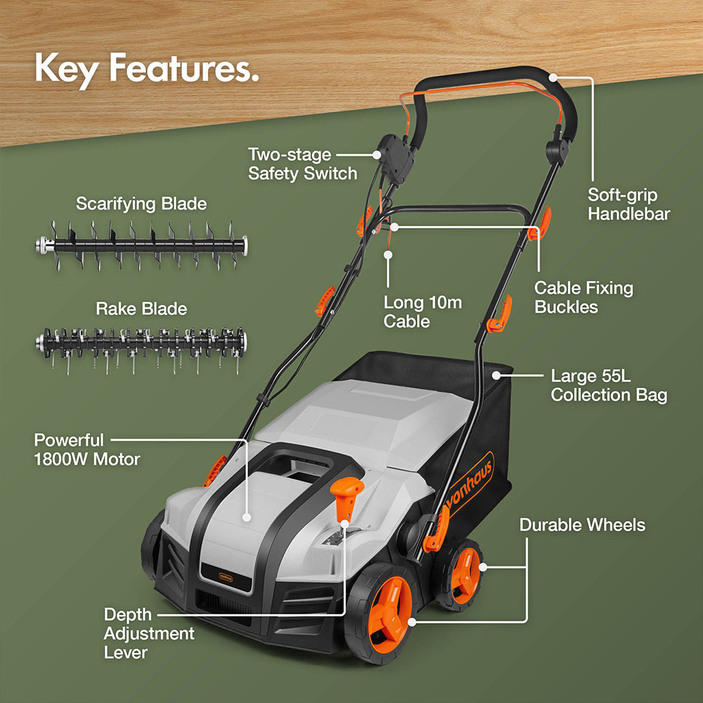 Scarifier & Lawn Aerator 1800W