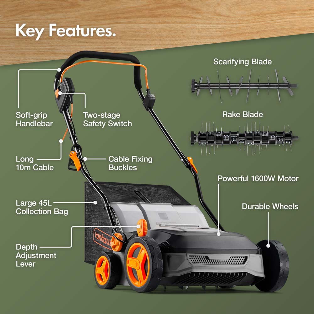 2-in-1 Scarifier & Aerator 1600W
