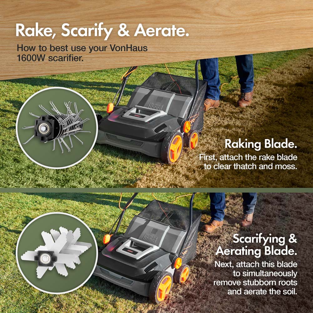 2-in-1 Scarifier & Aerator 1600W