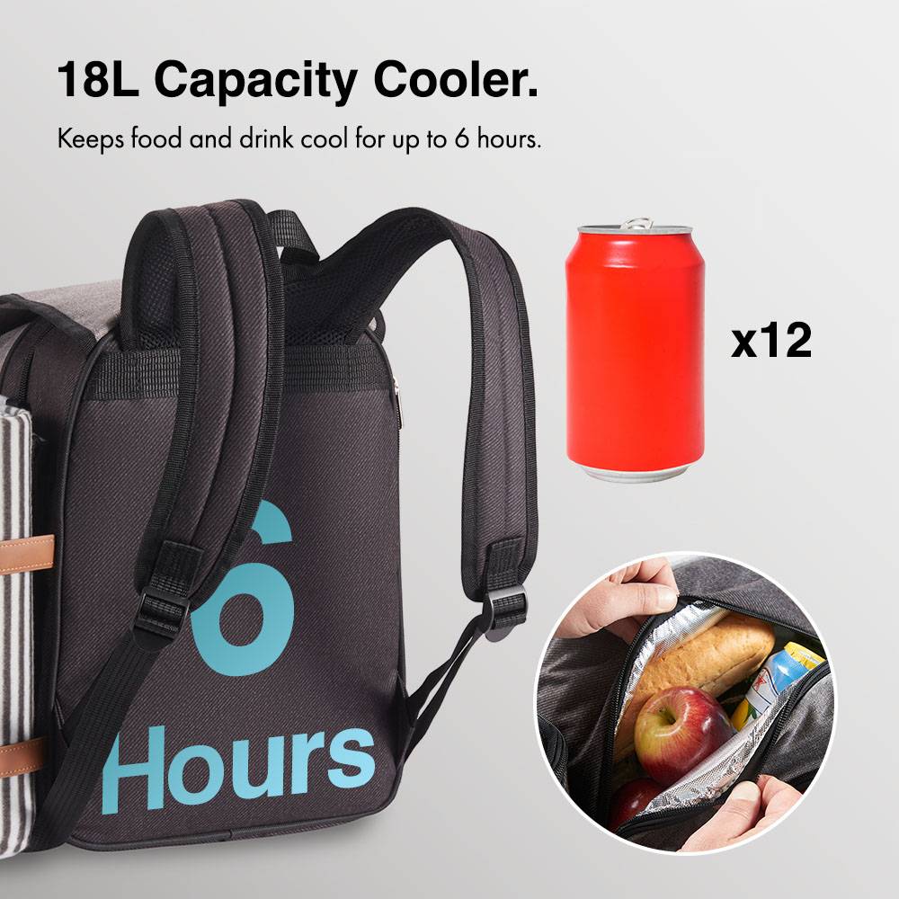 Ash Picnic Backpack - 2 Person