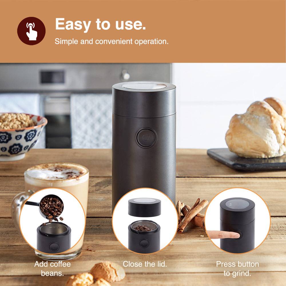 Black Electric Coffee Bean Grinder 