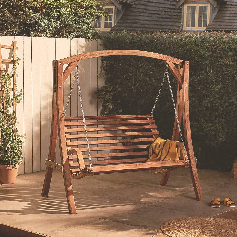 Wooden 2 Seater Swing Seat
