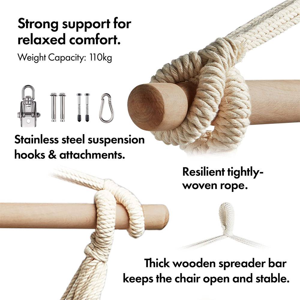 Seville Beige Hanging Swing Chair