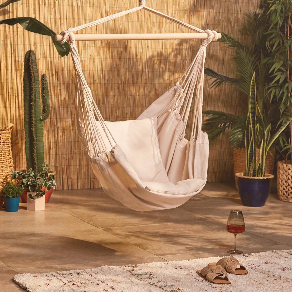 Seville Beige Hanging Swing Chair