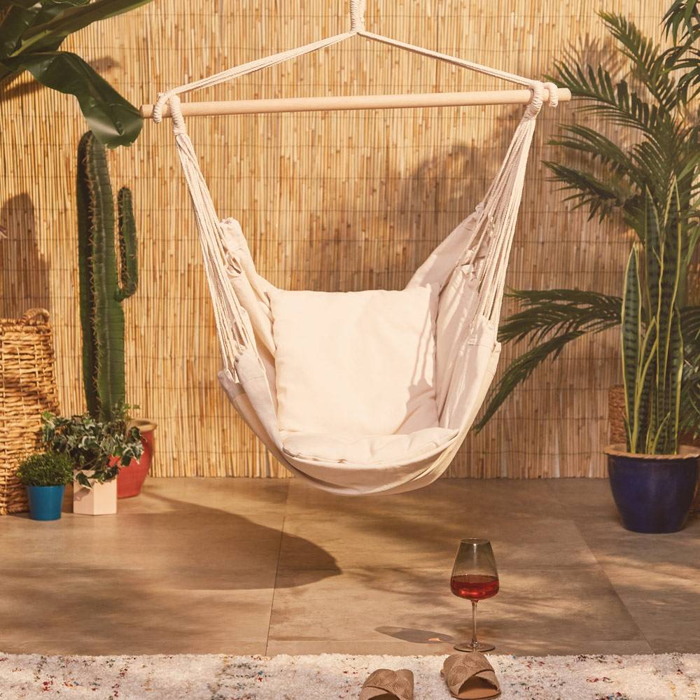 Seville Beige Hanging Swing Chair