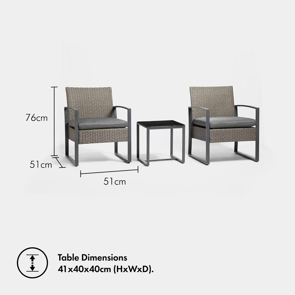 Kuta 2-Seater Rattan Bistro Set