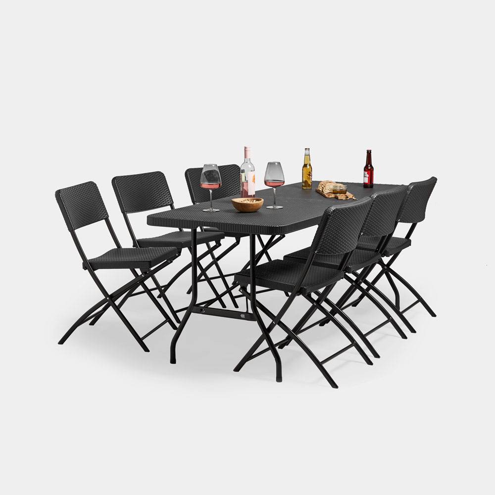 Rimini 6 Seater Rattan Effect Garden Dining Set