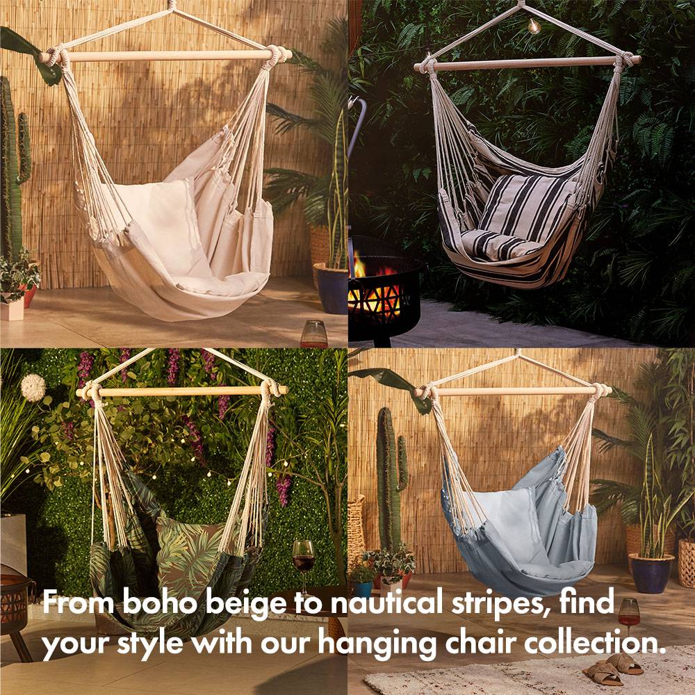 Seville Beige Hanging Swing Chair