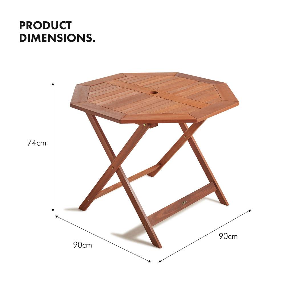 Wooden Dining Set with Parasol & 9kg Base