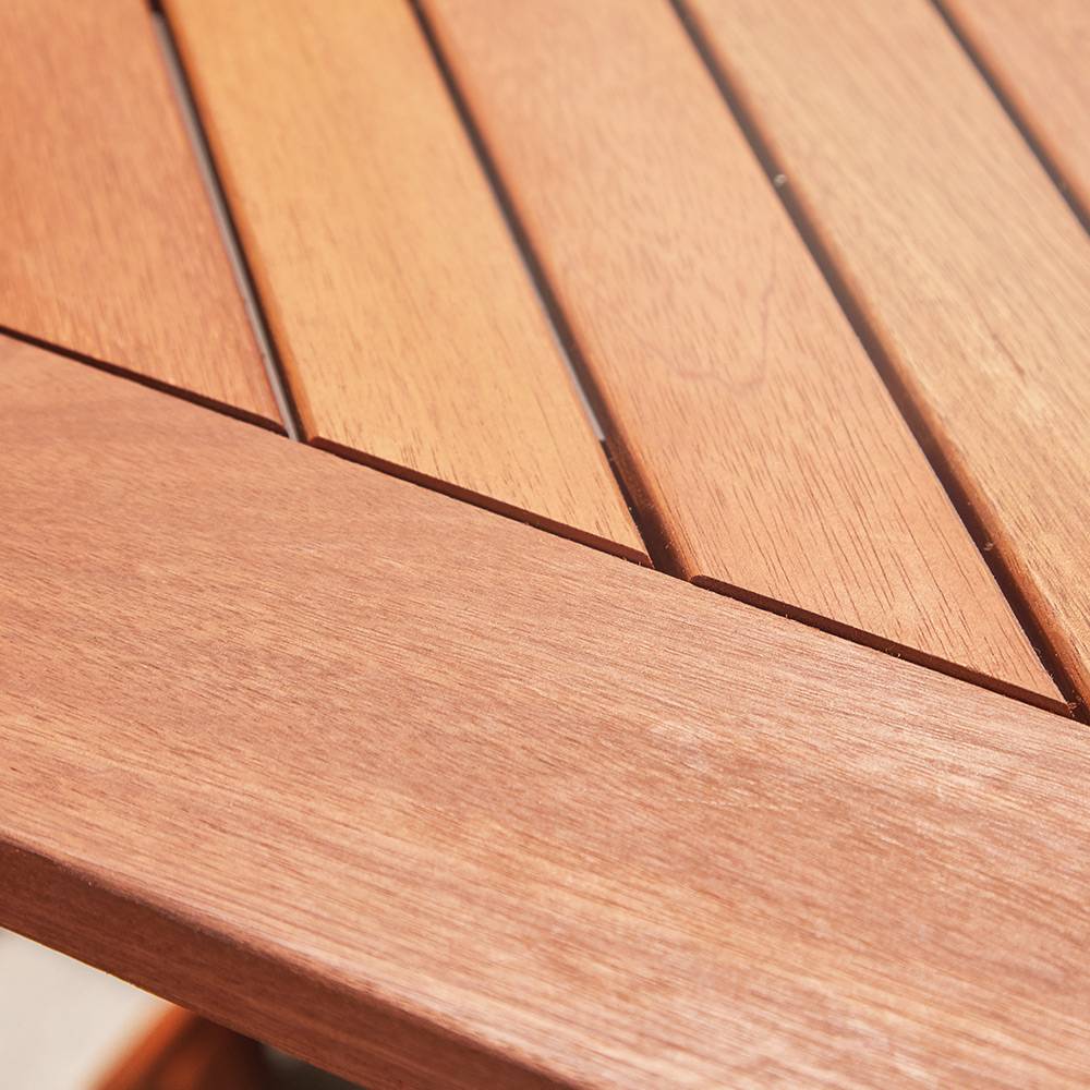 Wooden Dining Set w/ Grey Parasol & Base