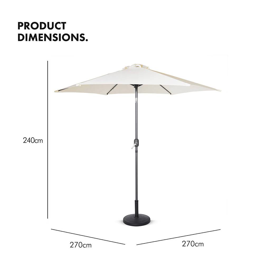 Wooden Dining Set w/ Parasol & 12kg Base