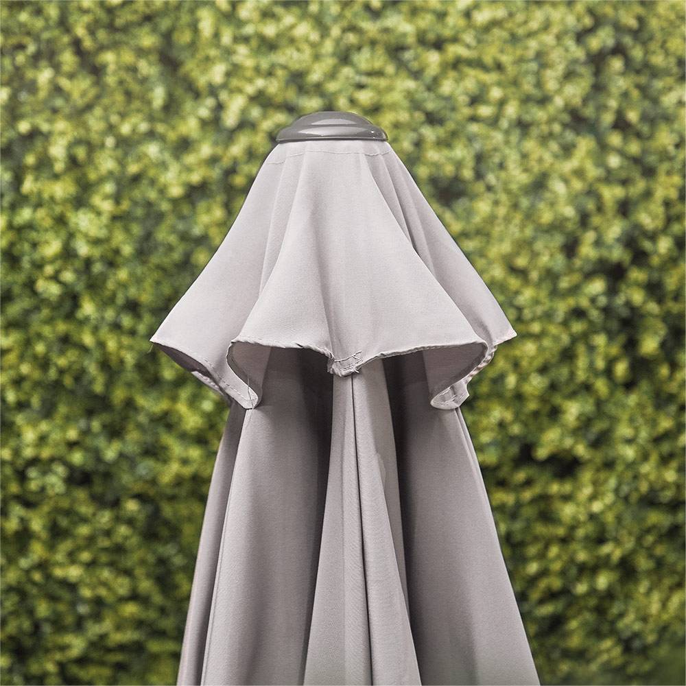 Wooden Dining Set with Parasol & 9kg Base