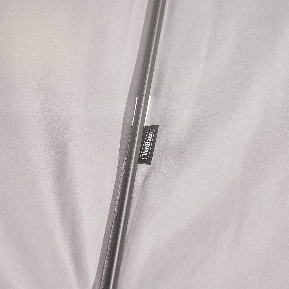 Wooden Dining Set w/ Grey Parasol & Base