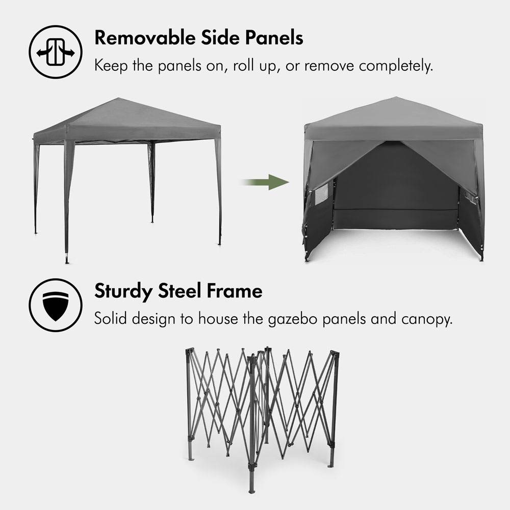 Grey Pop-up Gazebo Set 2.5m x 2.5m