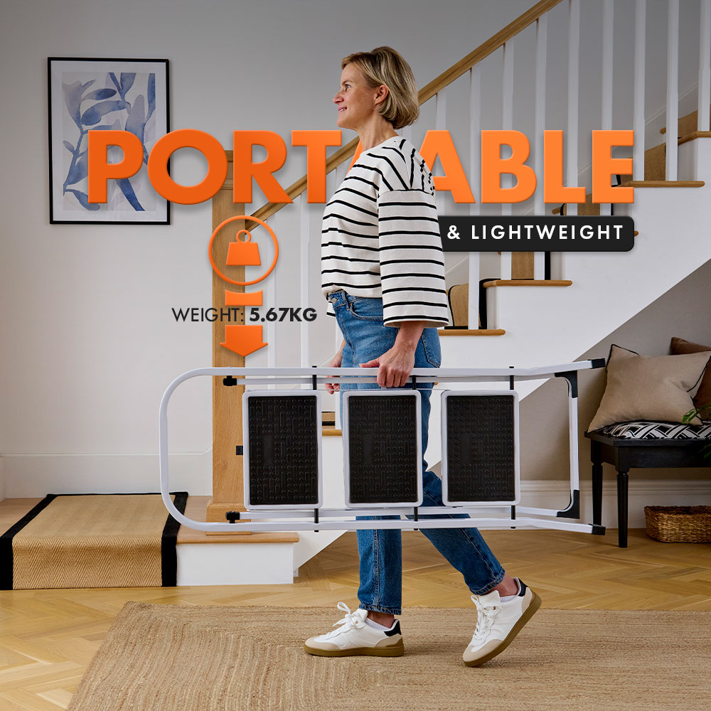 Steel 3 Step Ladder - White