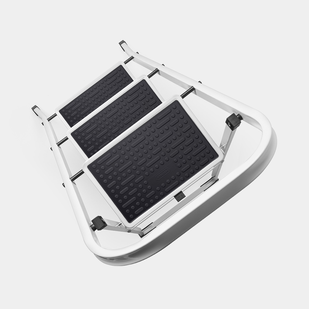 Steel 3 Step Ladder - White