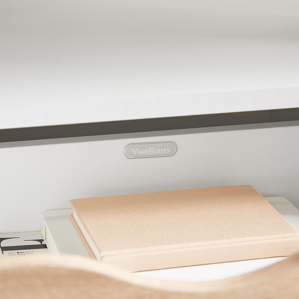 White & Oak Effect Ladder Bookcase