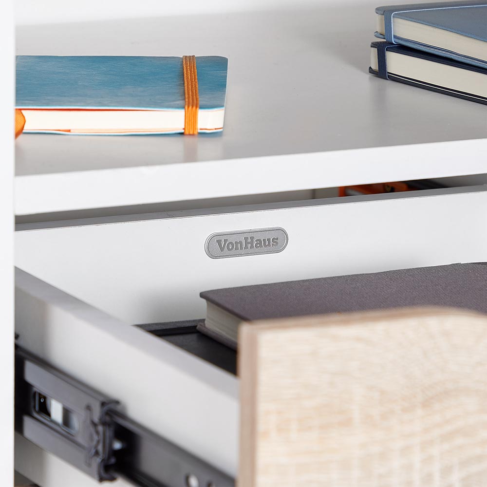 Koto White & Oak Effect Computer Desk