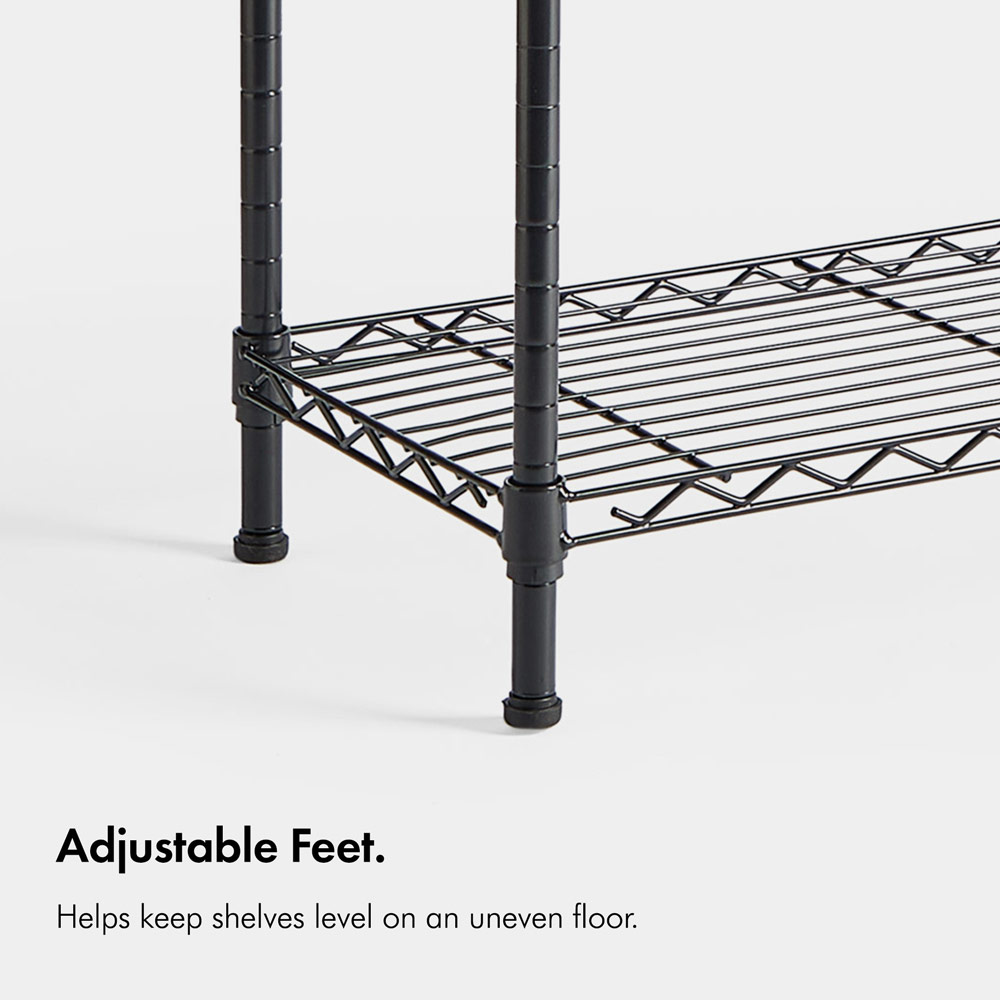 5-Tier Wire Metal Shelving Unit  –  Black (170 x 80 x 30cm)