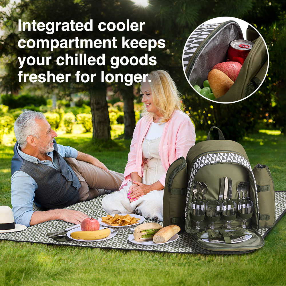 Green Picnic Backpack - 4 Person