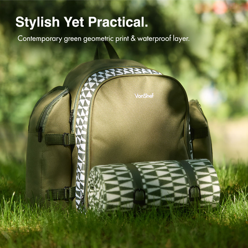 Green Picnic Backpack - 4 Person