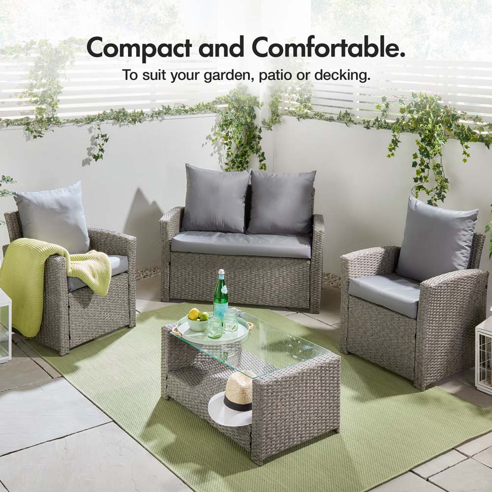 Bali 4 Seater Garden Rattan Sofa Set