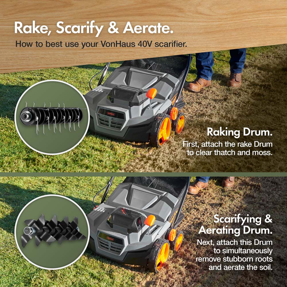 2-in-1 Cordless Scarifier & Aerator