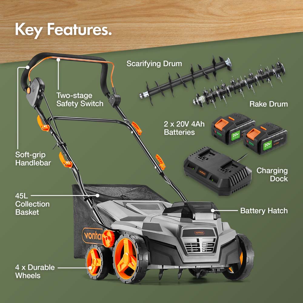 2-in-1 Cordless Scarifier & Aerator