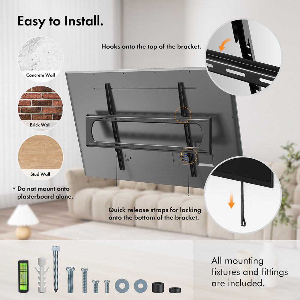 60-120 inch Flat-to-Wall TV Bracket
