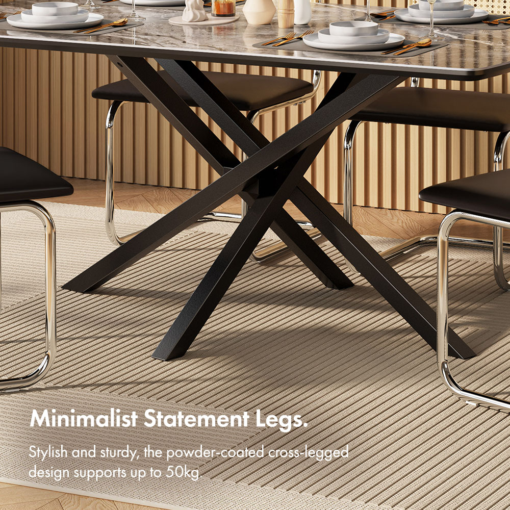 Atherton 6 Seater Marble Effect Dining Table