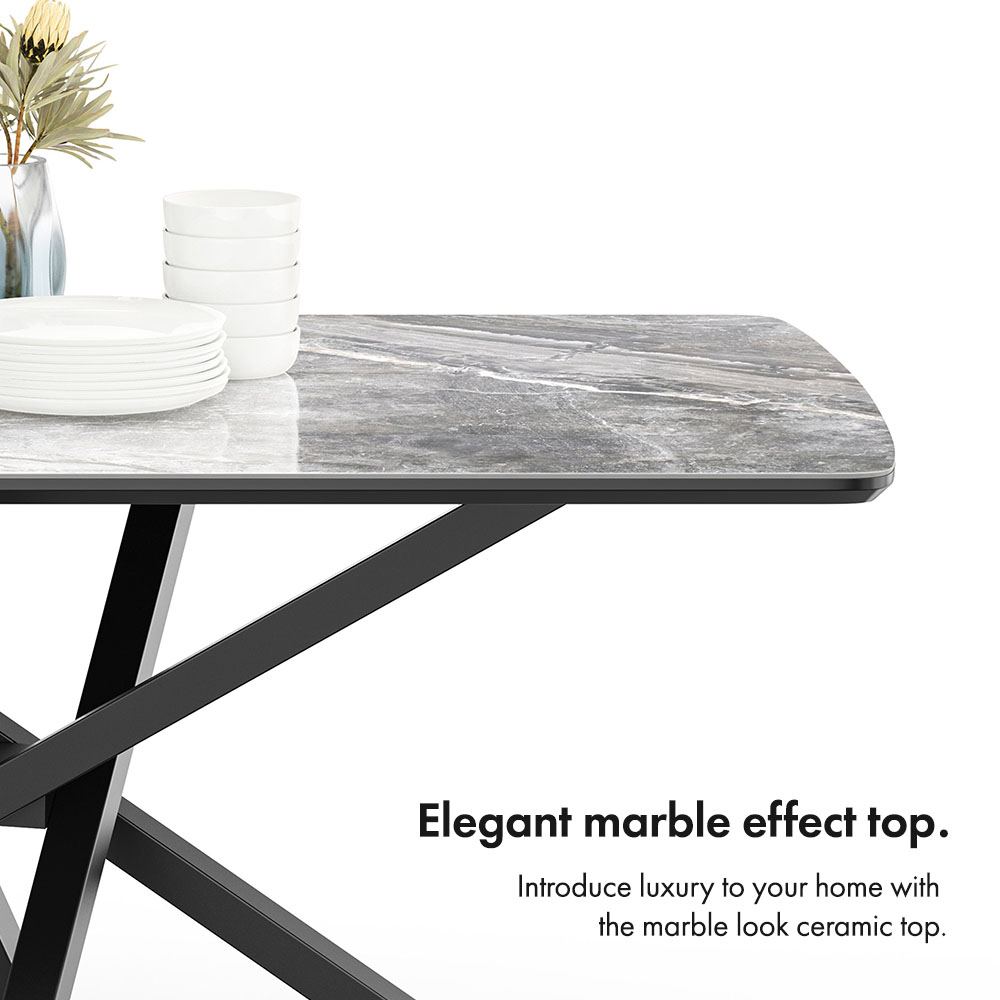 Atherton 6 Seater Marble Effect Dining Table