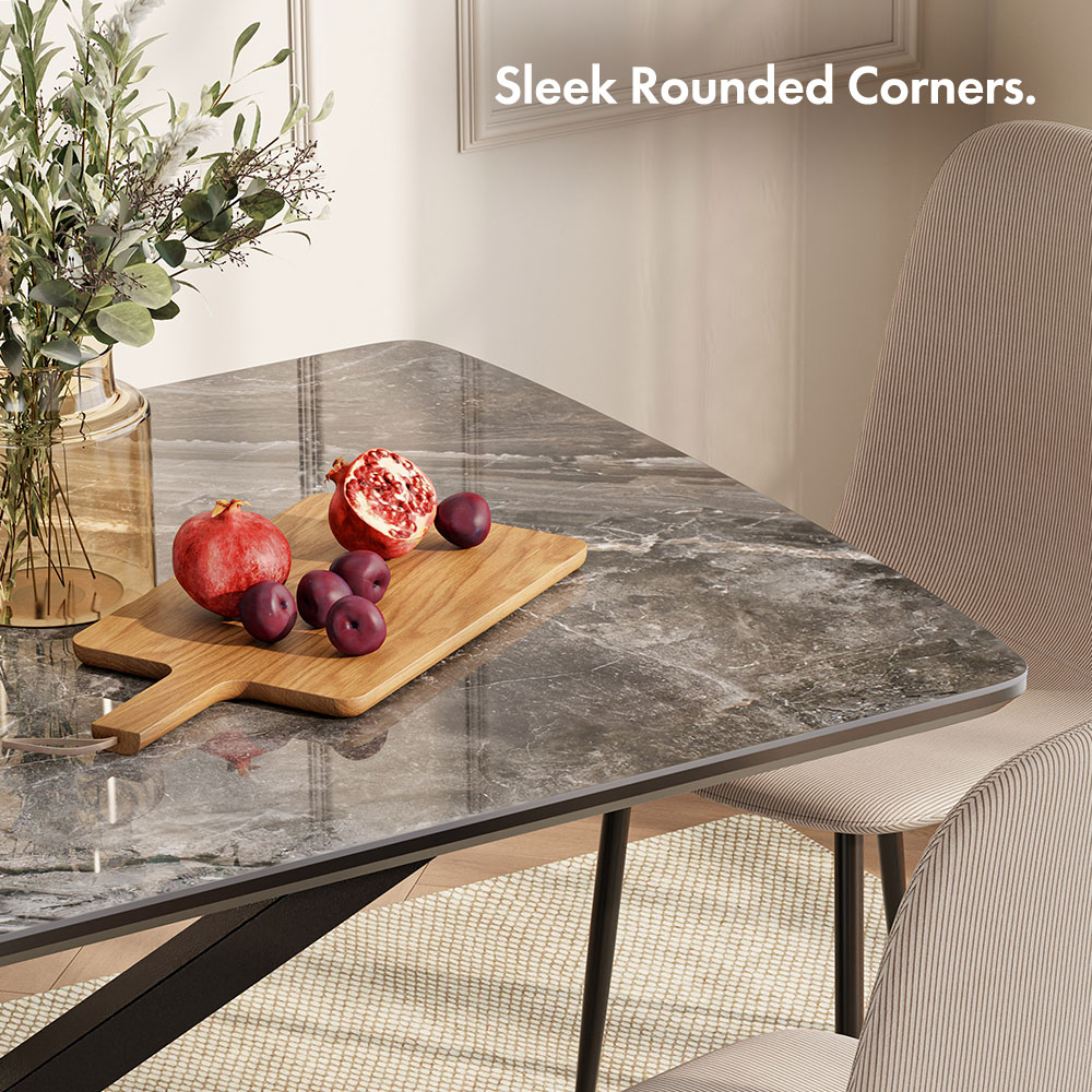 Atherton 6 Seater Marble Effect Dining Table