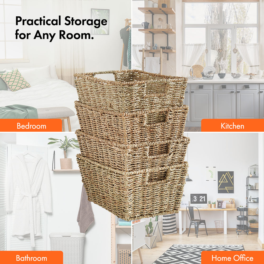 Seagrass Storage Baskets - Set of 4 