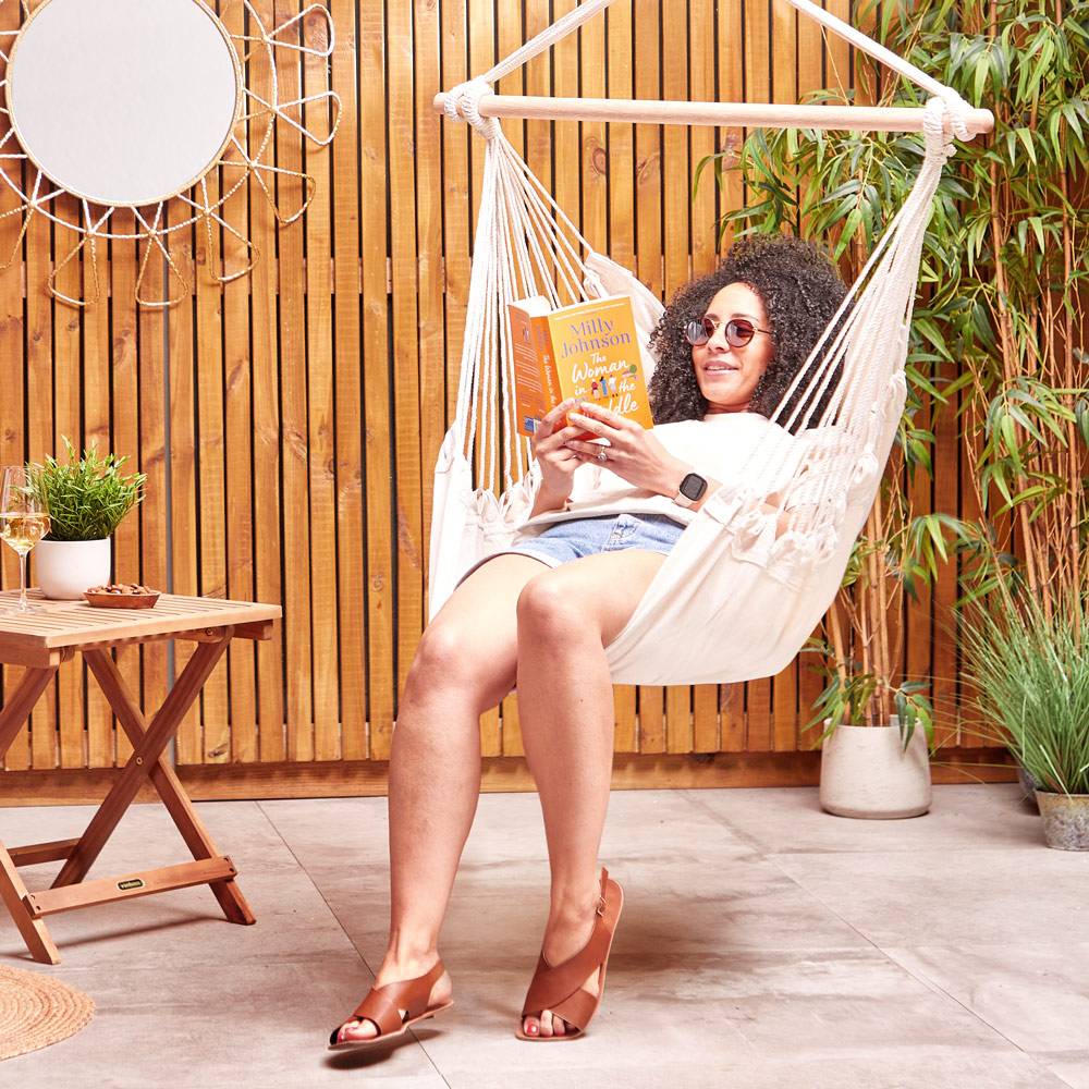 Seville Beige Hanging Swing Chair