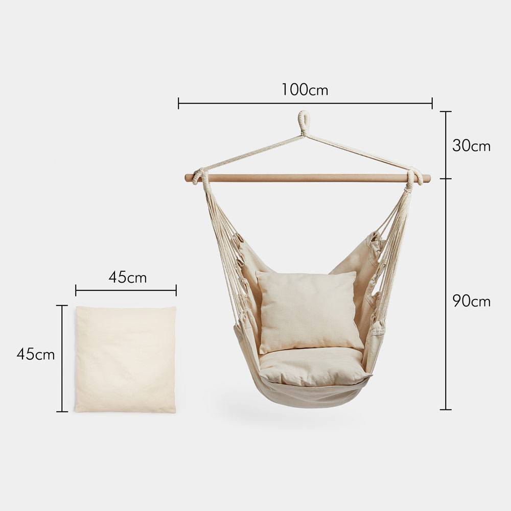 Seville Beige Hanging Swing Chair