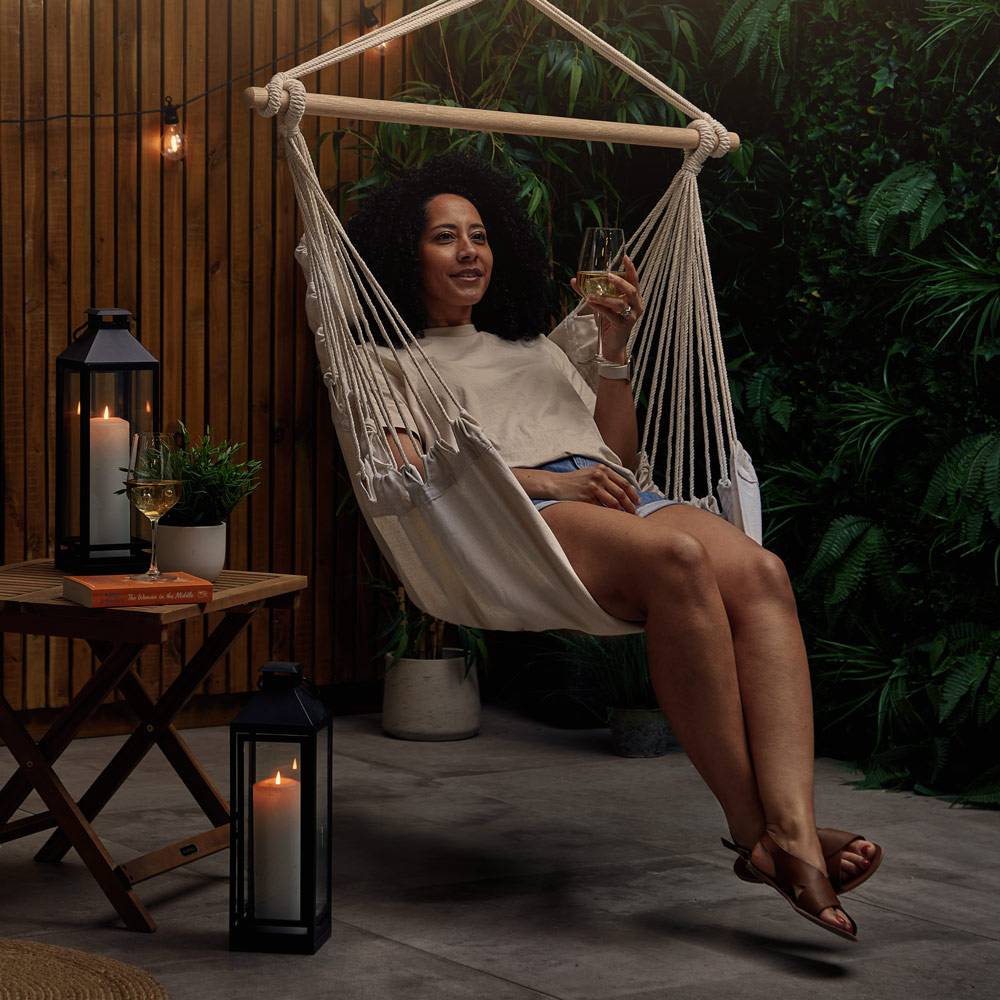 Seville Beige Hanging Swing Chair