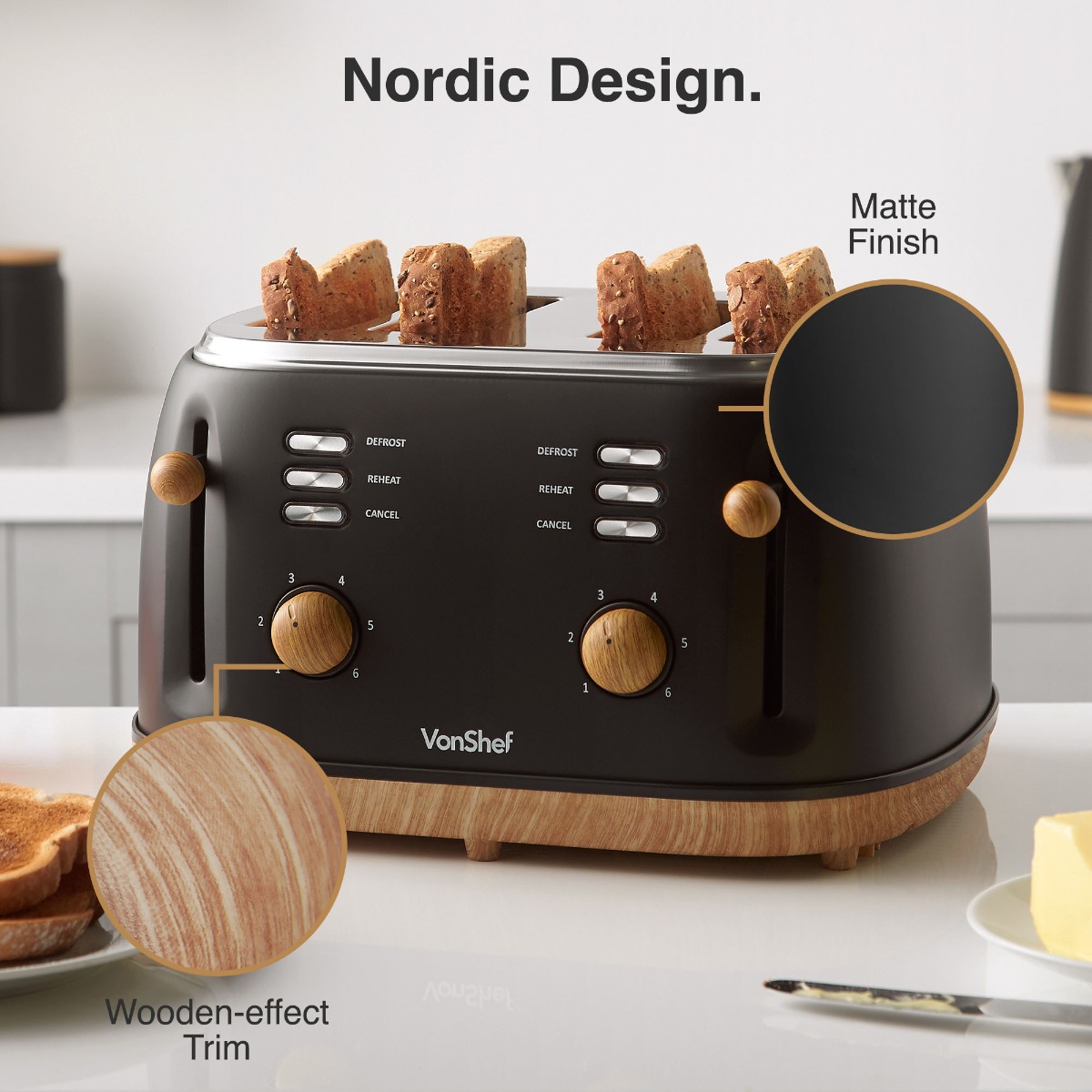 Fika Black 3.5L Slow Cooker, Kettle & 4 Slice Toaster Set