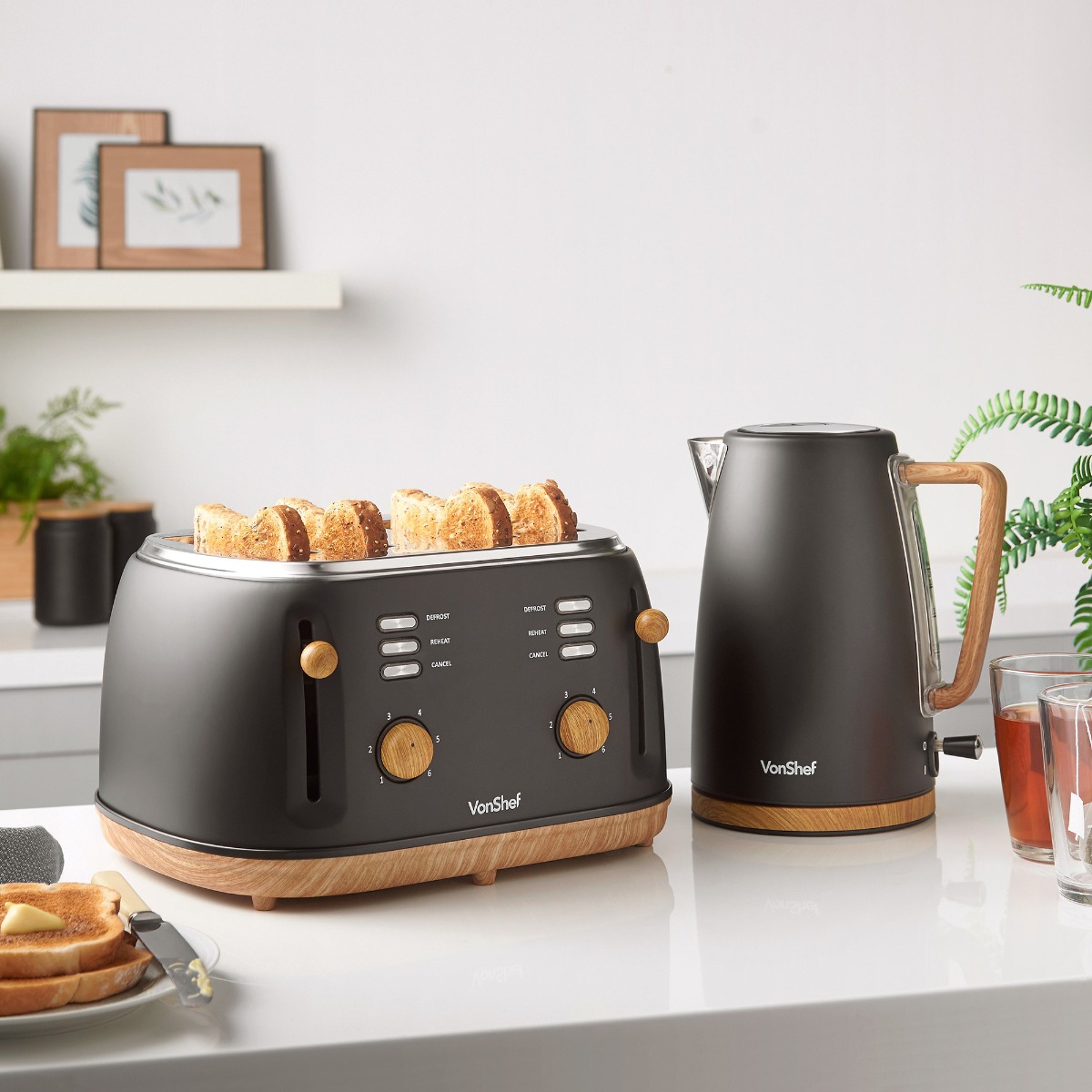 Fika Black 3.5L Slow Cooker, Kettle & 4 Slice Toaster Set